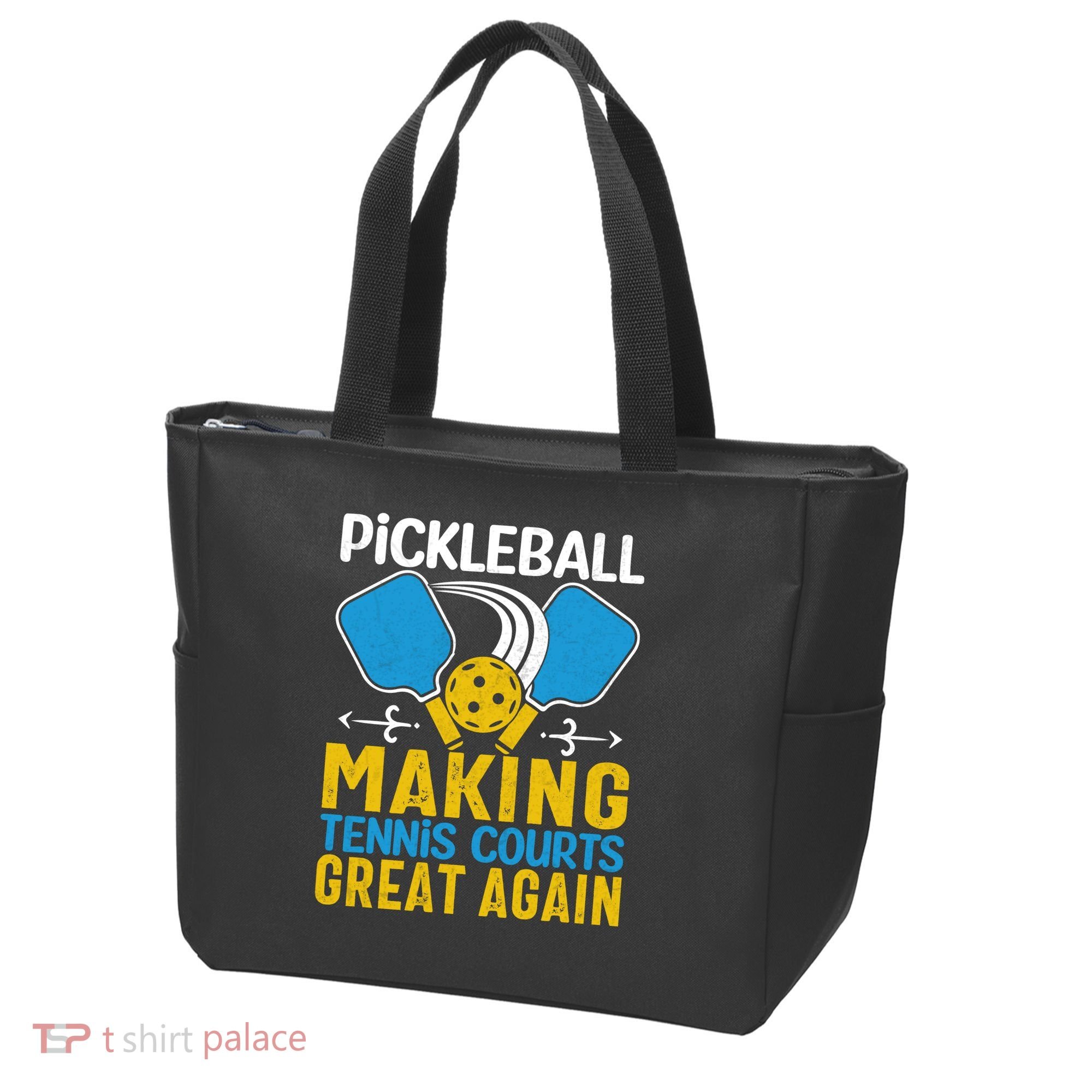 Pickleball Making Tennis Courts Great Again Funny Tote Bag