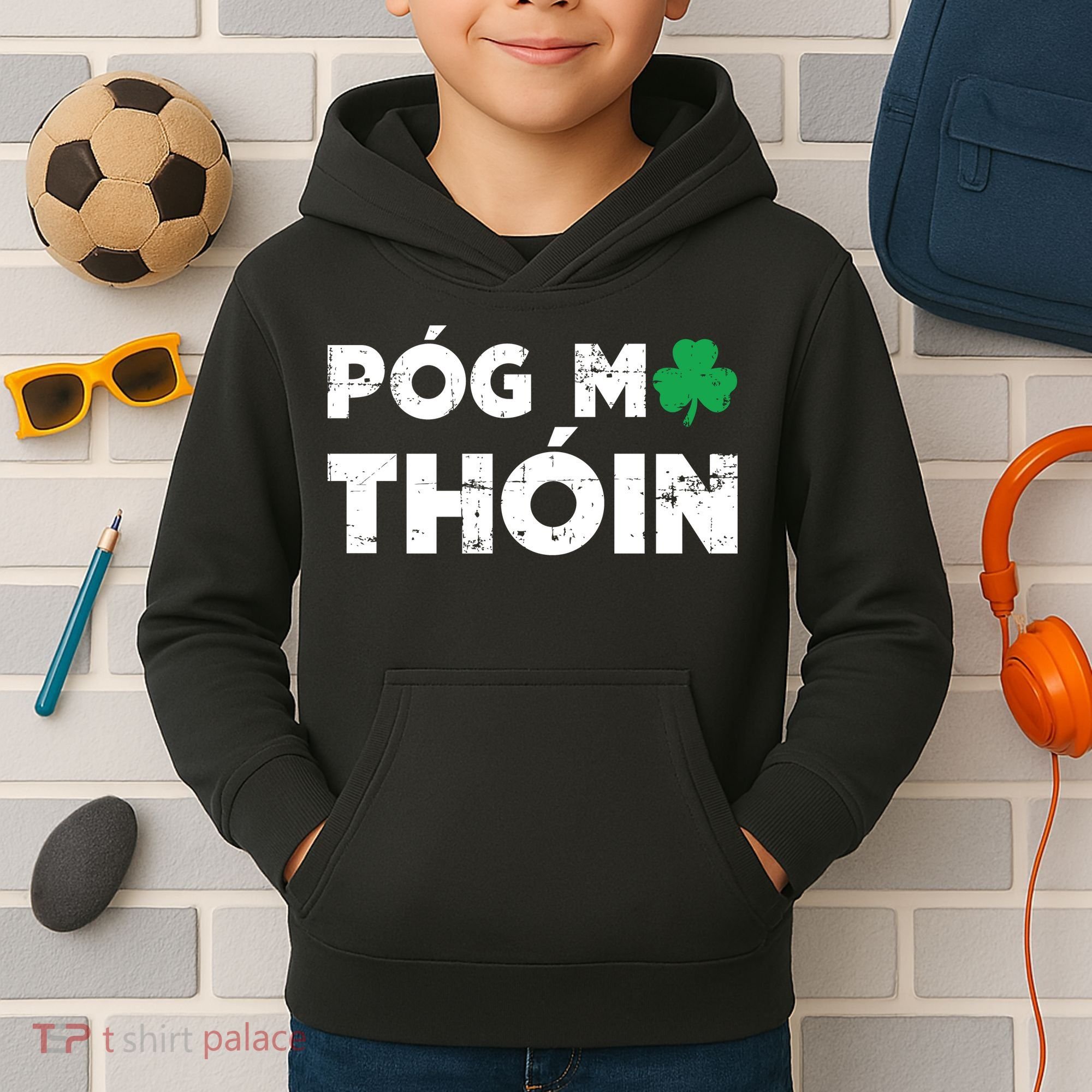 Pog Mo Thoin Shamrock Kids Hoodie