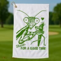 Praying Mantis Thanks For A Good Time Funny Golf Towel thumb 1