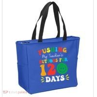 Pushing My Teacher's Buttons For 120 Days 120th Day School Tote Bag thumb 2