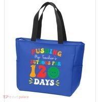 Pushing My Teacher's Buttons For 120 Days 120th Day School Tote Bag thumb 3