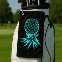 Party Mode Upside Down Pineapple Swinger Vanilla Swapping Great Gift Golf Towel thumb 2