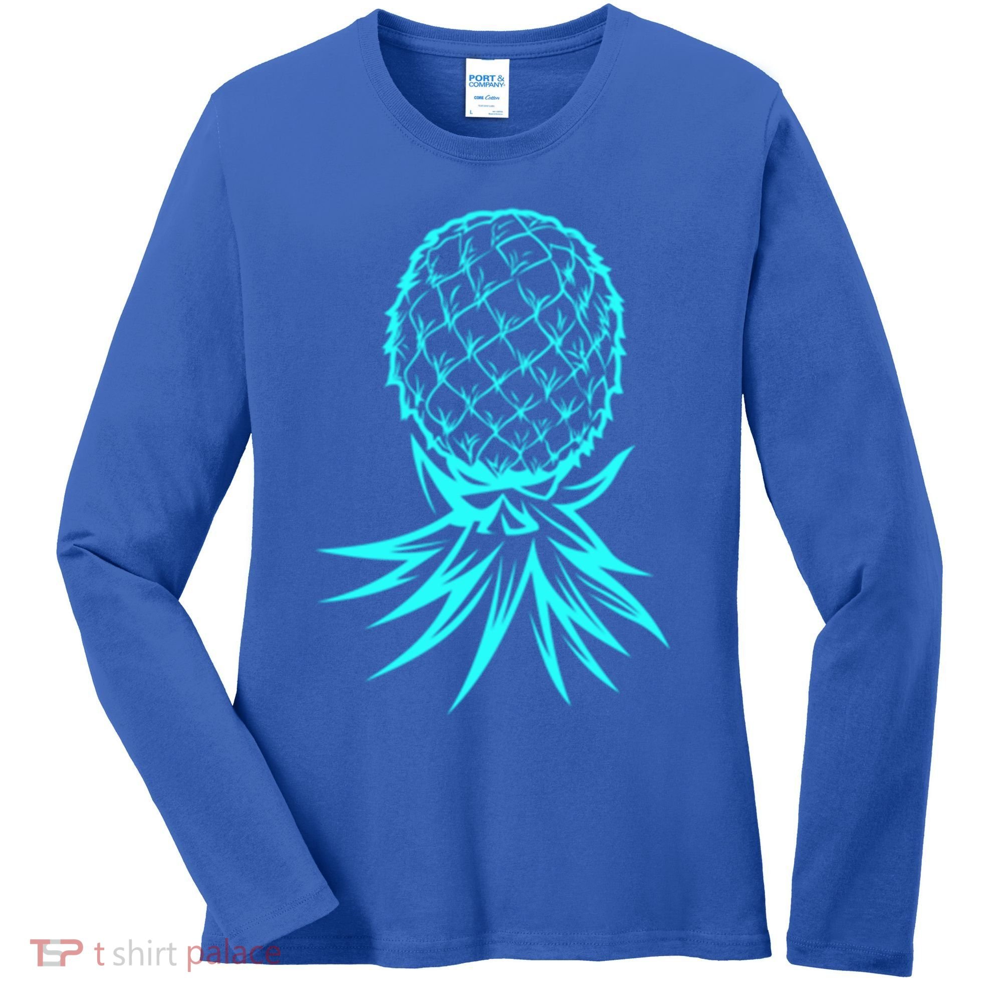 Party Mode Upside Down Pineapple Swinger Vanilla Swapping Great Gift Women's Long Sleeve Shirt