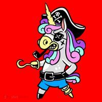 Pirate Magical Unicorn Santa Hat thumb 1