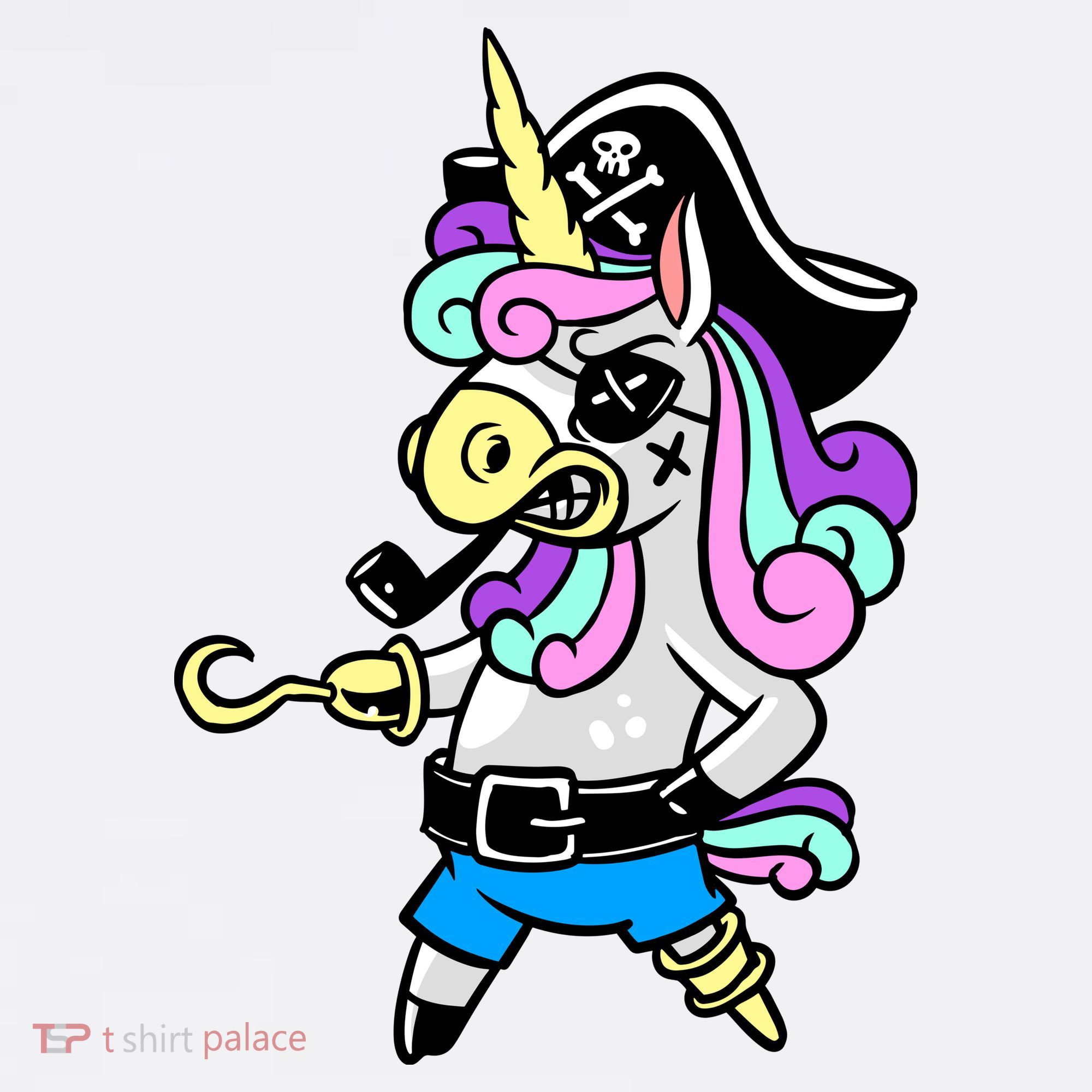 Pirate Magical Unicorn Garment-Dyed Sweatshirt