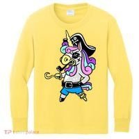 Pirate Magical Unicorn Kids Long Sleeve Shirt thumb 0