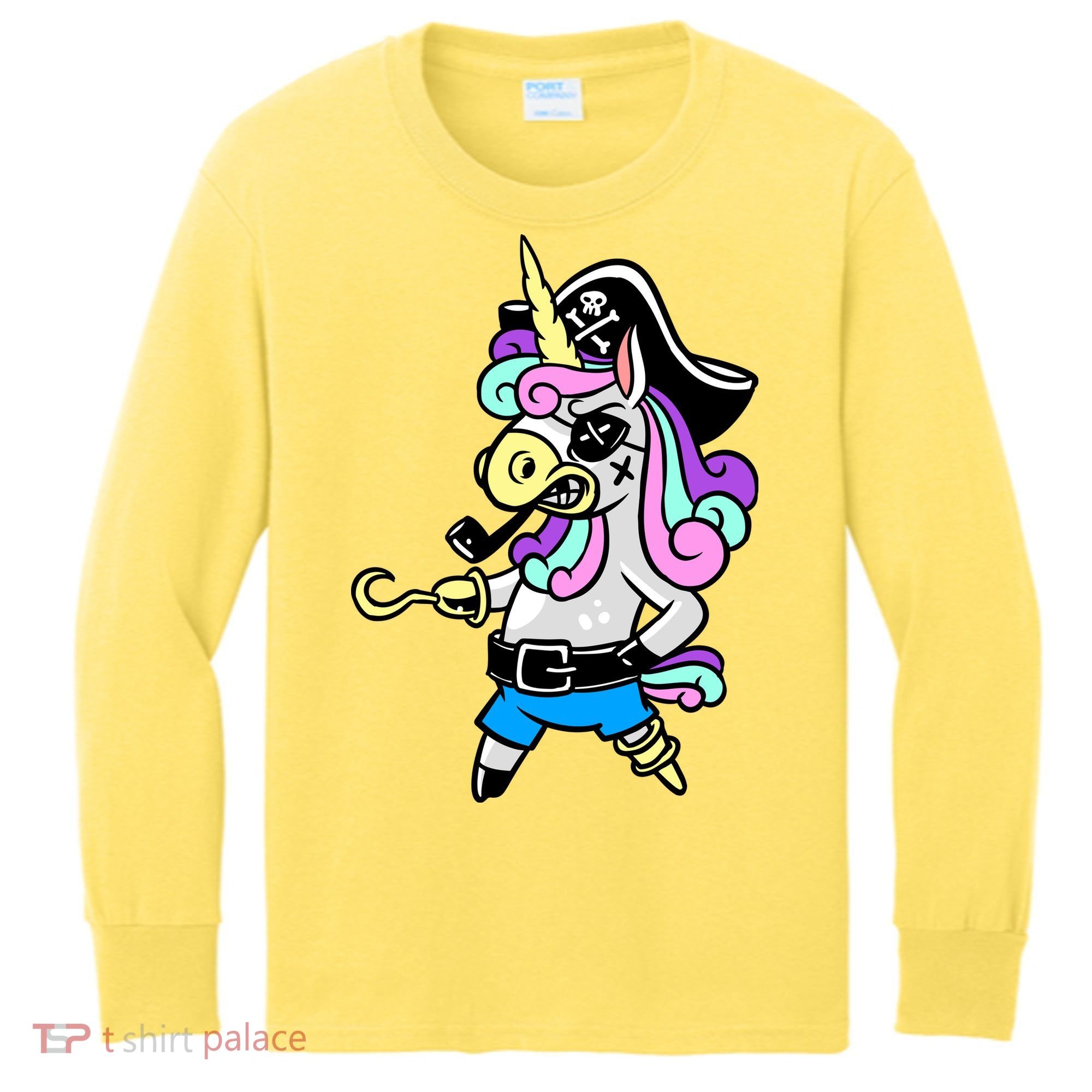 Pirate Magical Unicorn Kids Long Sleeve Shirt
