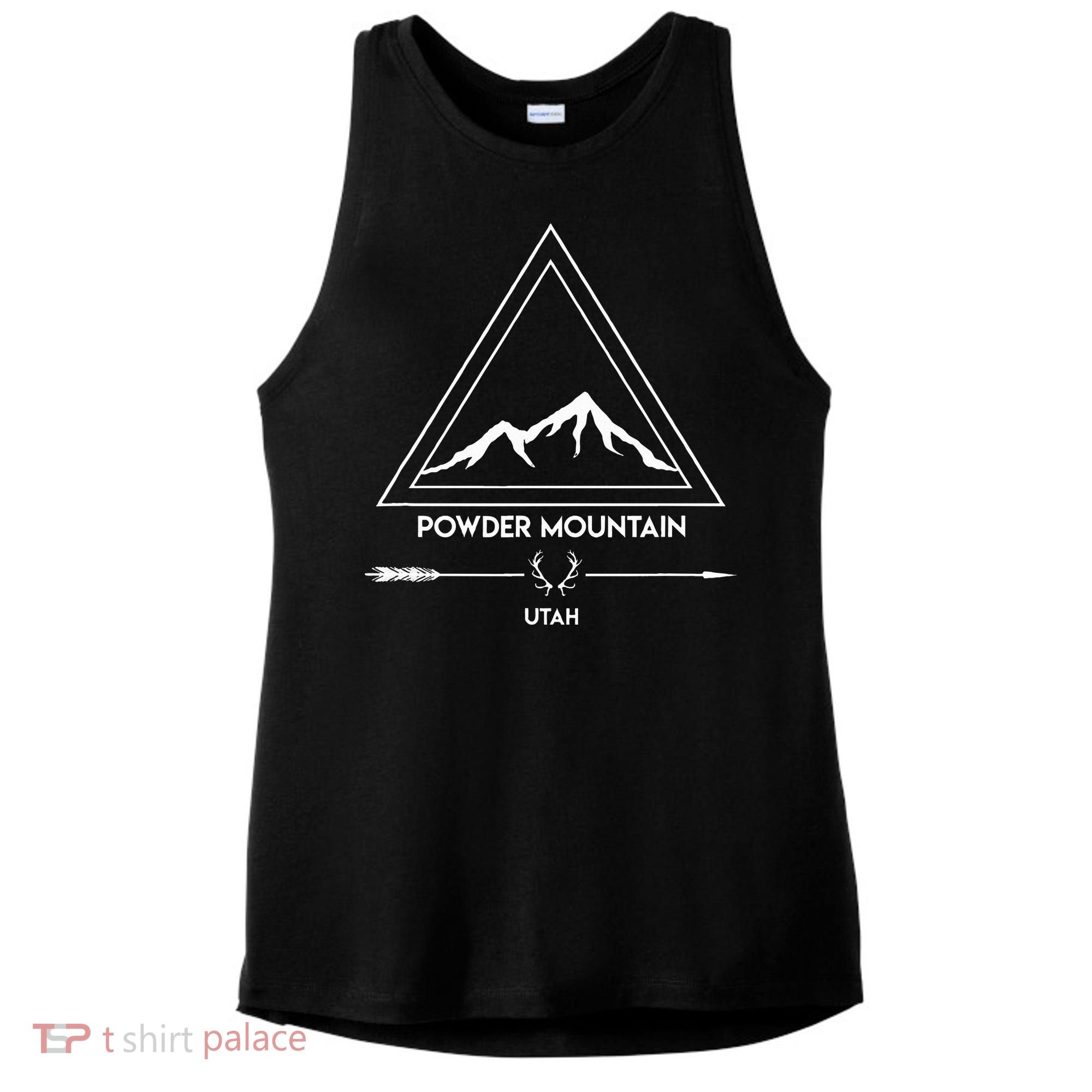 Powder Mountain Utah Ski Vacation Ladies PosiCharge Tri-Blend Wicking Tank