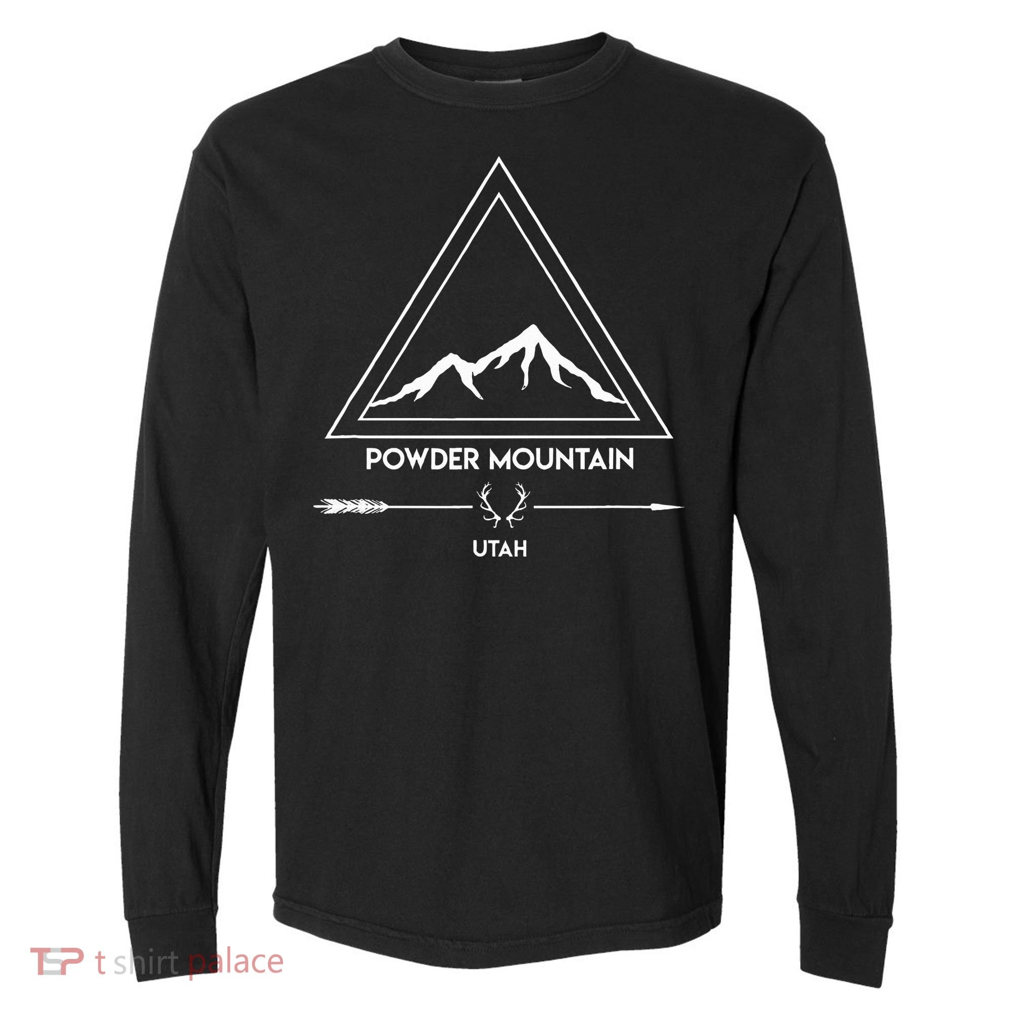Powder Mountain Utah Ski Vacation Comfort Colors Heavyweight Long Sleeve T-Shirt