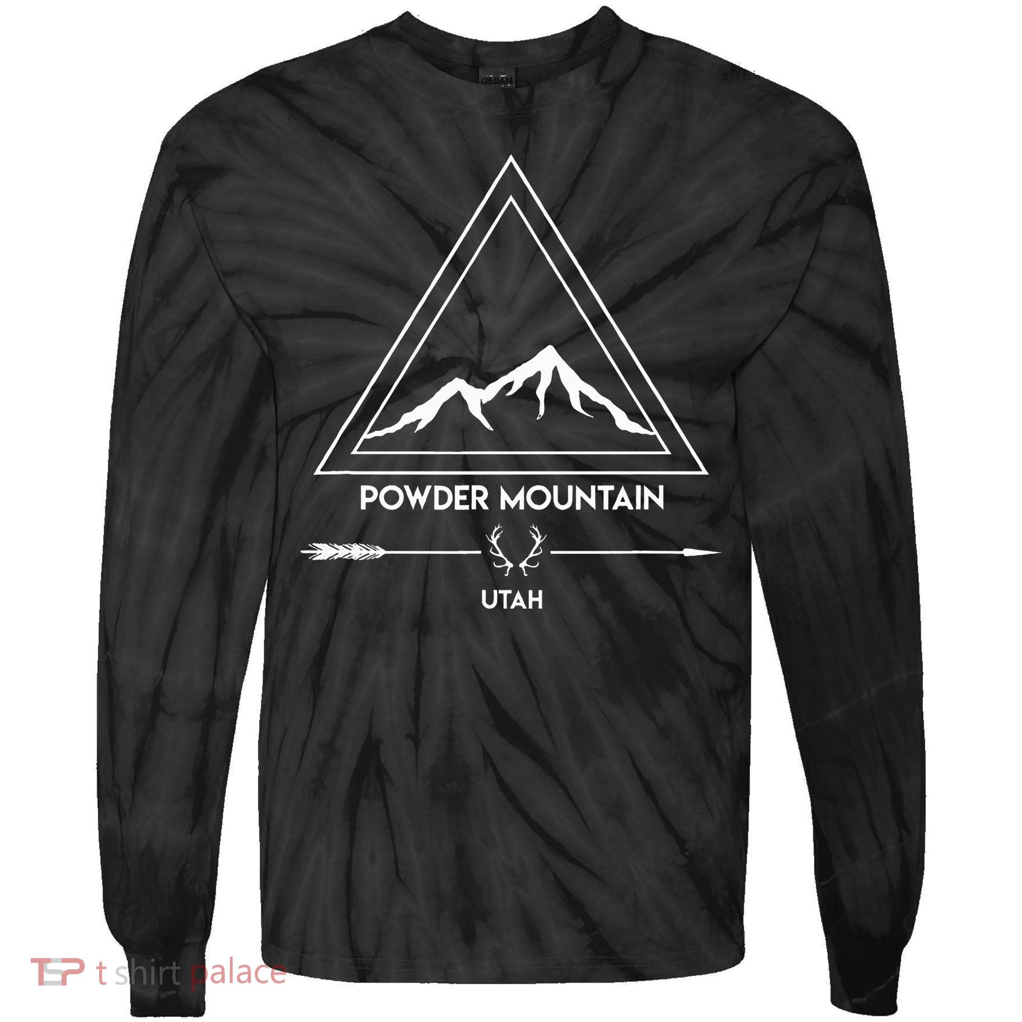 Powder Mountain Utah Ski Vacation Tie-Dye Long Sleeve Shirt