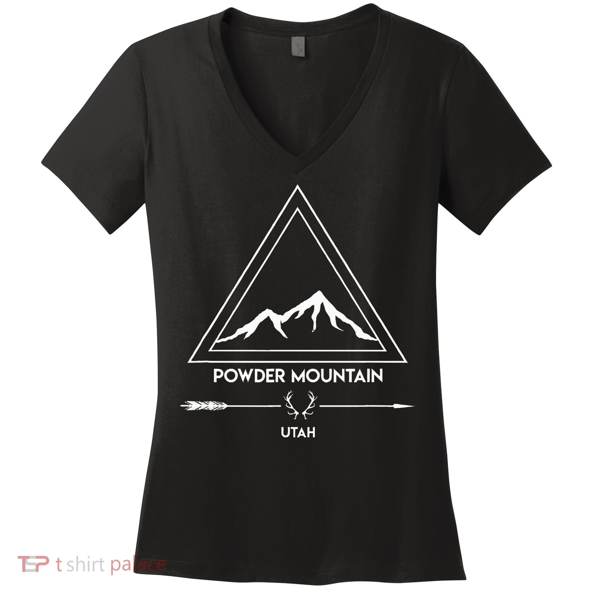 Powder Mountain Utah Ski Vacation Women's V-Neck T-Shirt