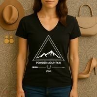 Powder Mountain Utah Ski Vacation Women's V-Neck T-Shirt thumb 3