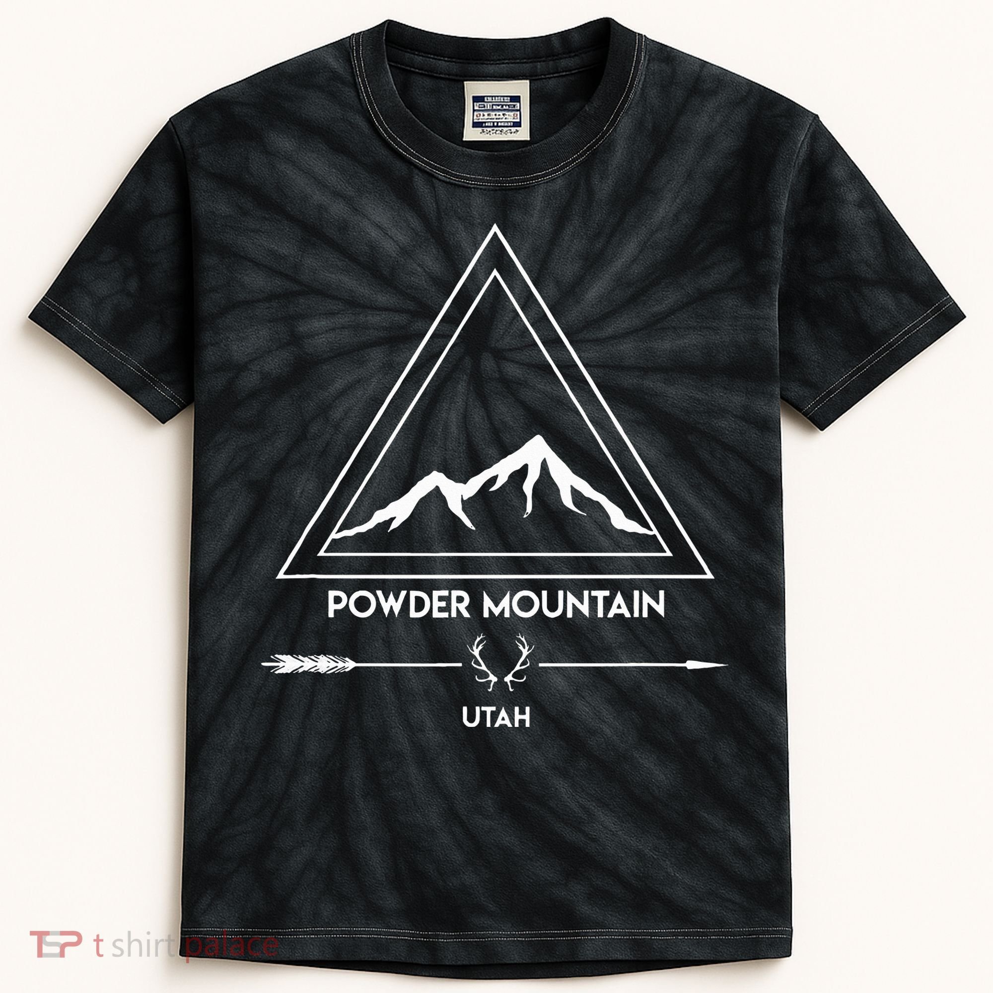 Powder Mountain Utah Ski Vacation Kids Tie-Dye T-Shirt