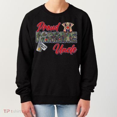 Proud Marine Uncle Personalize Dog Tags Women's Sweatshirt