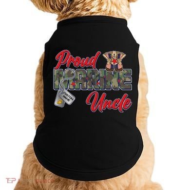 Proud Marine Uncle Personalize Dog Tags Doggie Tank