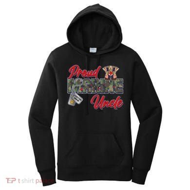 Proud Marine Uncle Personalize Dog Tags Women's Hoodie