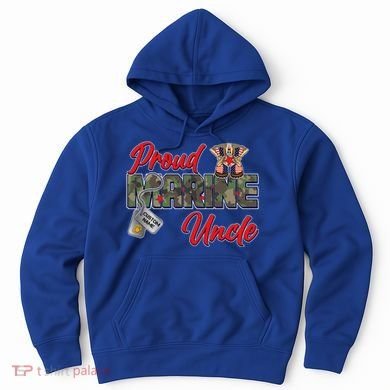 Proud Marine Uncle Personalize Dog Tags Hoodie