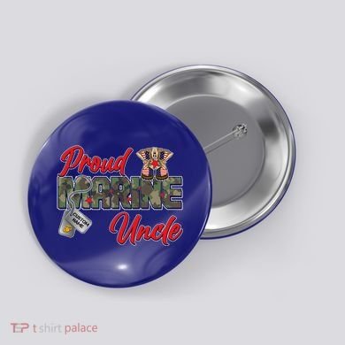 Proud Marine Uncle Personalize Dog Tags Button