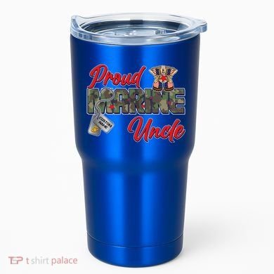 Proud Marine Uncle Personalize Dog Tags Tumbler