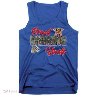 Proud Marine Uncle Personalize Dog Tags Tank Top