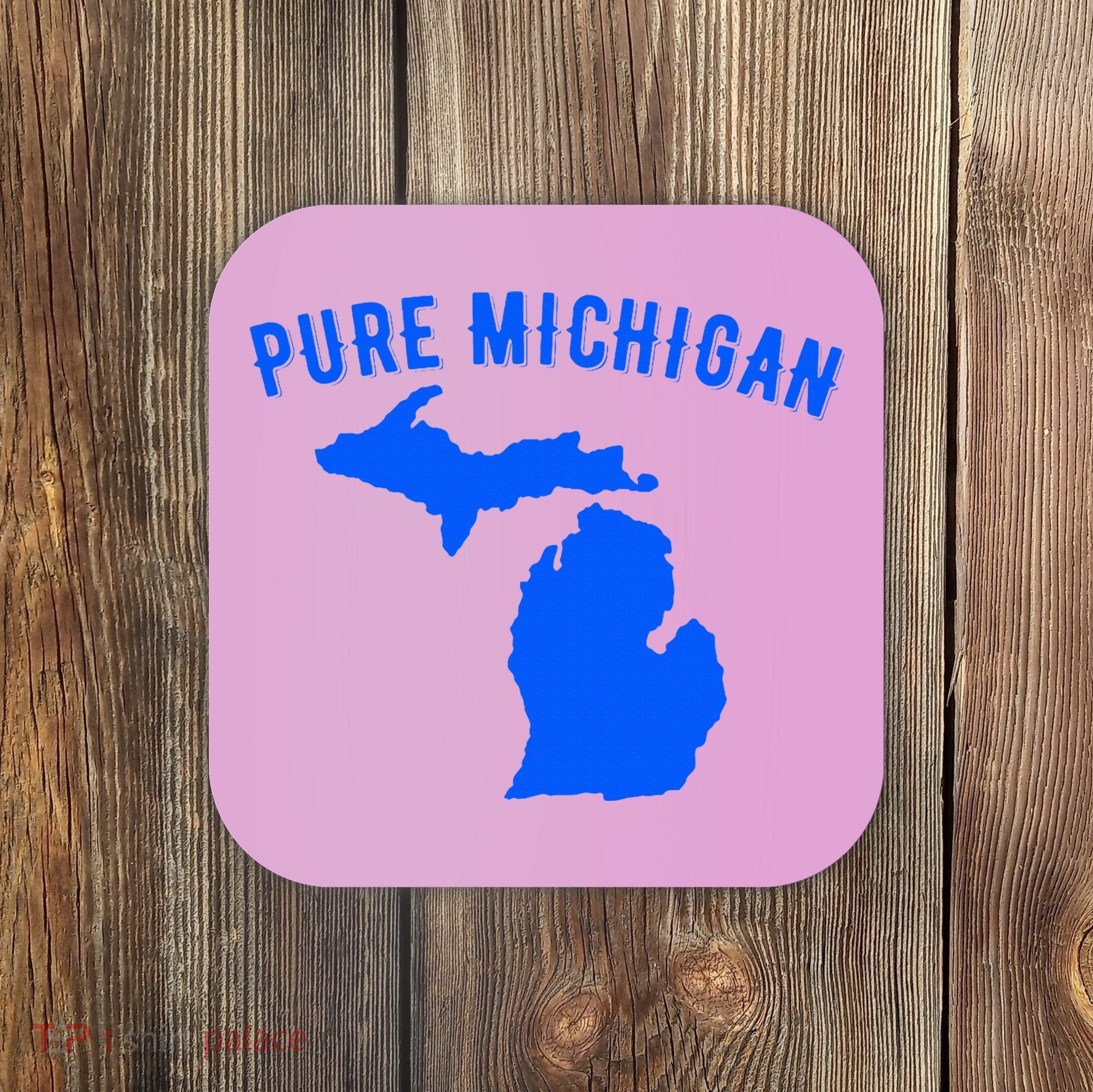 Pure Michigan Vacation Water Lake Fun Gift Idea Coaster