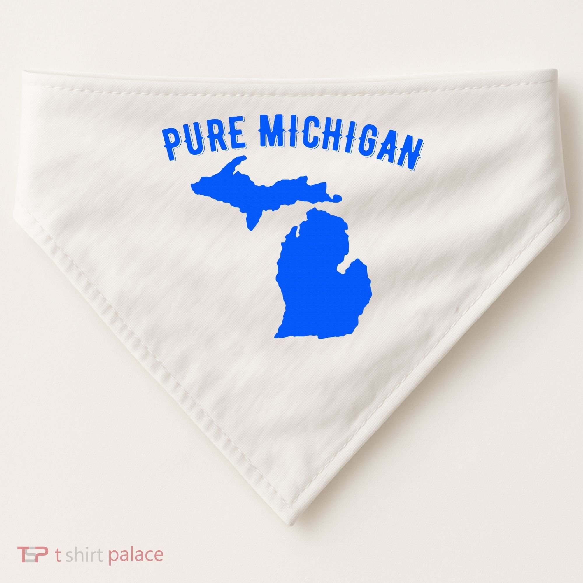 Pure Michigan Vacation Water Lake Fun Gift Idea USA-Made Doggie Bandana