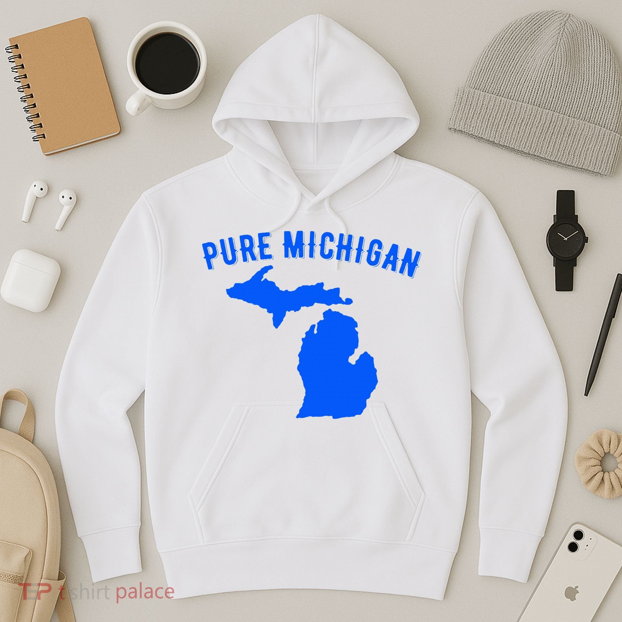 Pure Michigan Vacation Water Lake Fun Gift Idea Hoodie