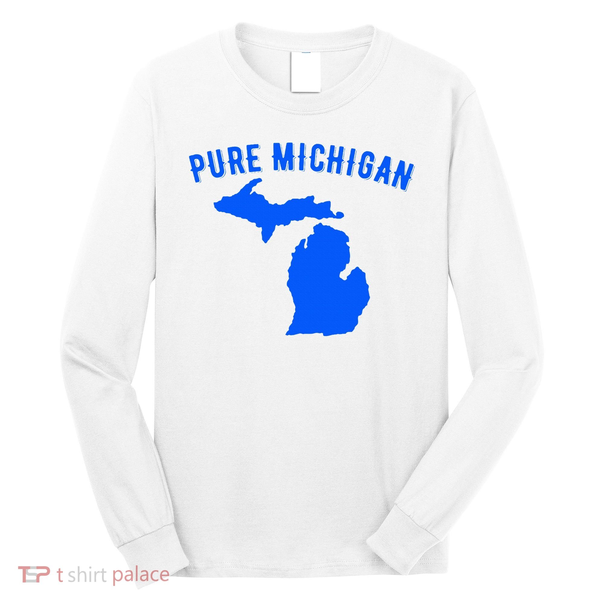 Pure Michigan Vacation Water Lake Fun Gift Idea Long Sleeve Shirt