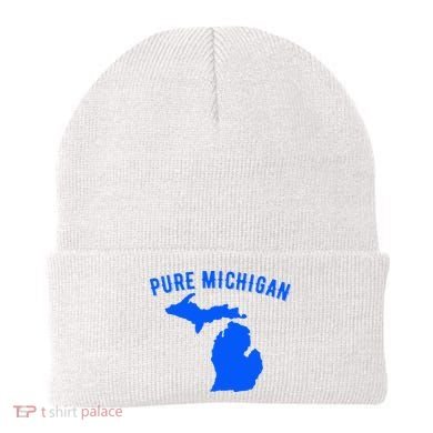 Pure Michigan Vacation Water Lake Fun Gift Idea Beanie