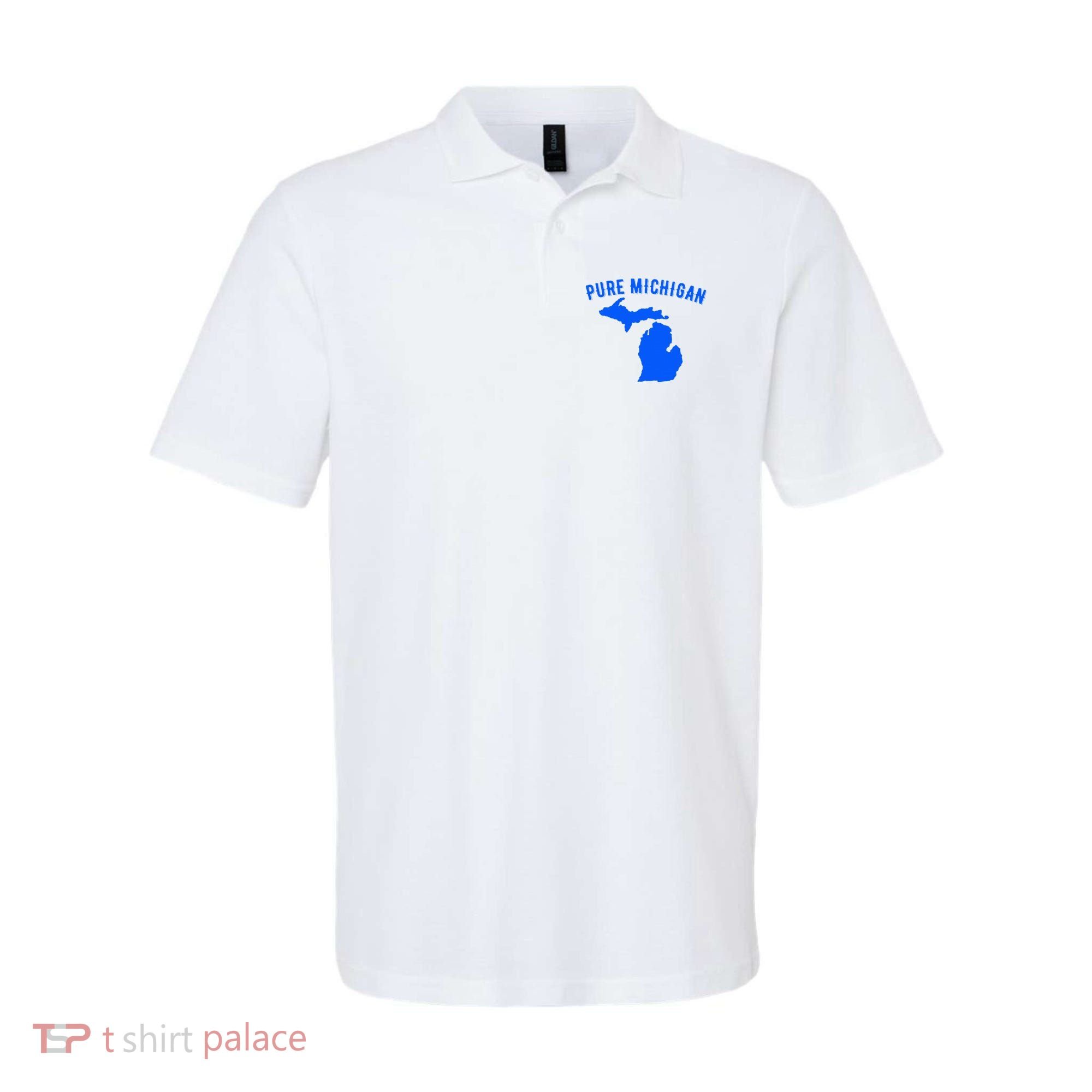 Pure Michigan Vacation Water Lake Fun Gift Idea Polo