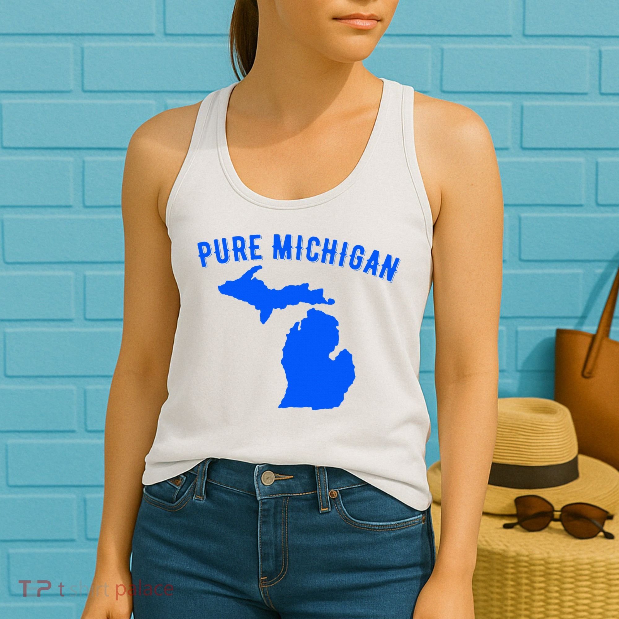 Pure Michigan Vacation Water Lake Fun Gift Idea Women's Tank Top