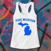 Pure Michigan Vacation Water Lake Fun Gift Idea Women's Tank Top thumb 3