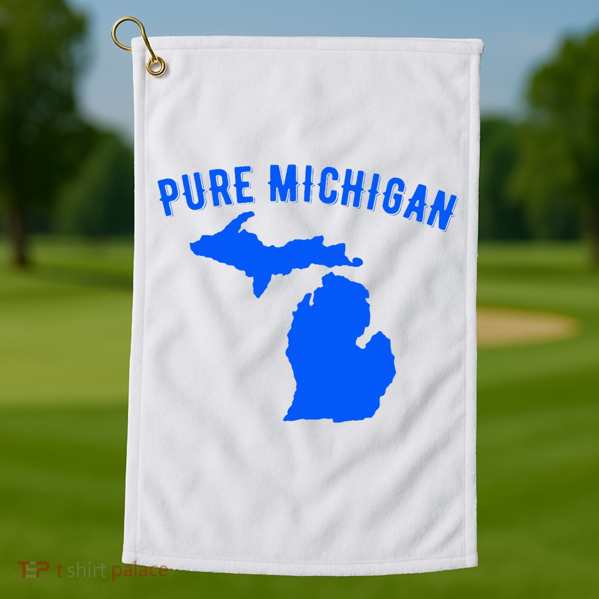 Pure Michigan Vacation Water Lake Fun Gift Idea Golf Towel