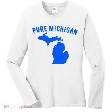 Pure Michigan Vacation Water Lake Fun Gift Idea Women's Long Sleeve Shirt