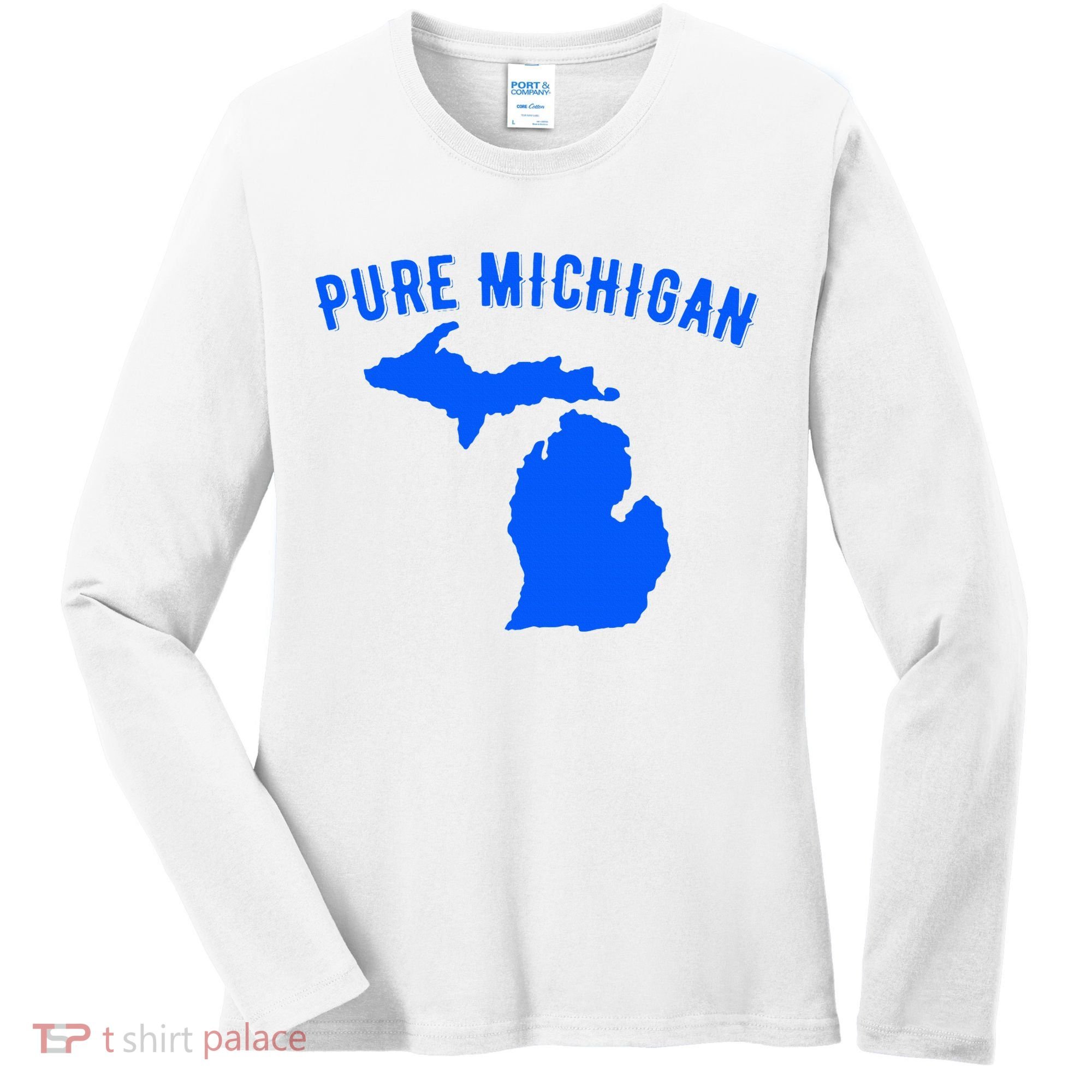 Pure Michigan Vacation Water Lake Fun Gift Idea Women's Long Sleeve Shirt
