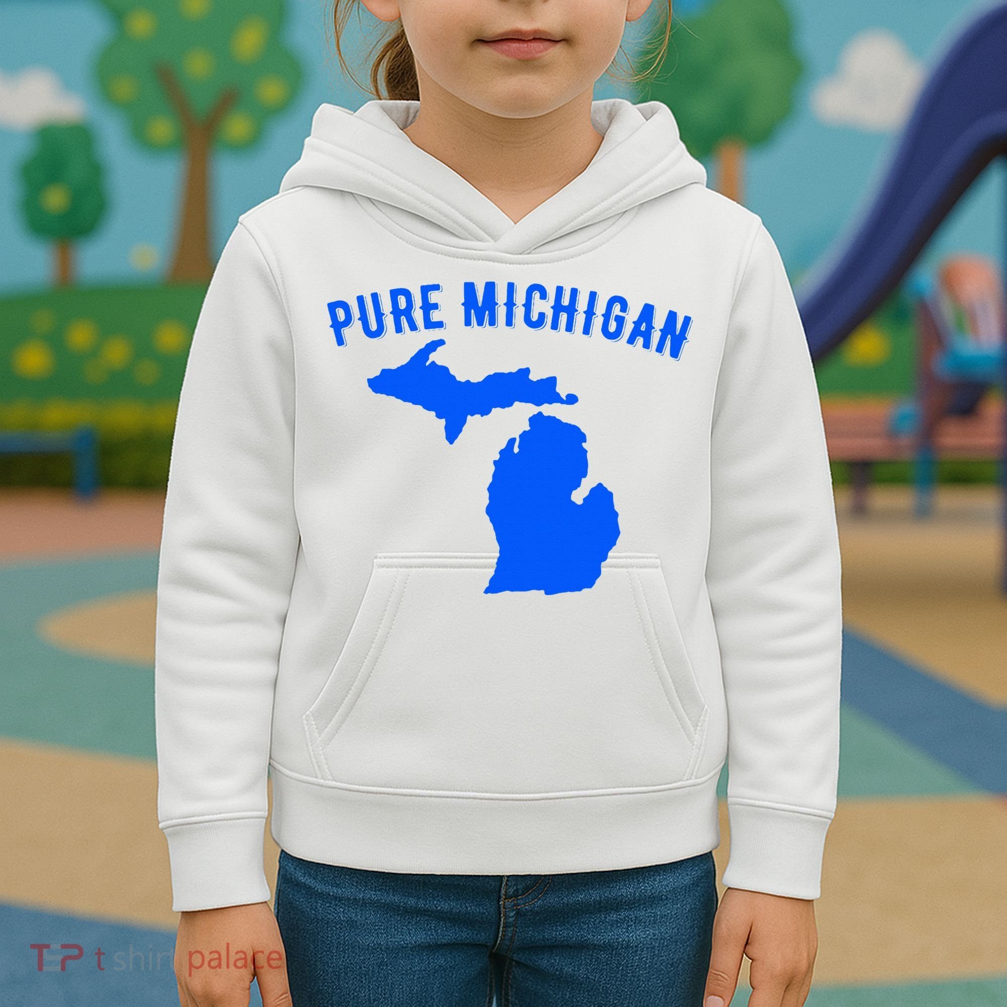 Pure Michigan Vacation Water Lake Fun Gift Idea Kids Hoodie
