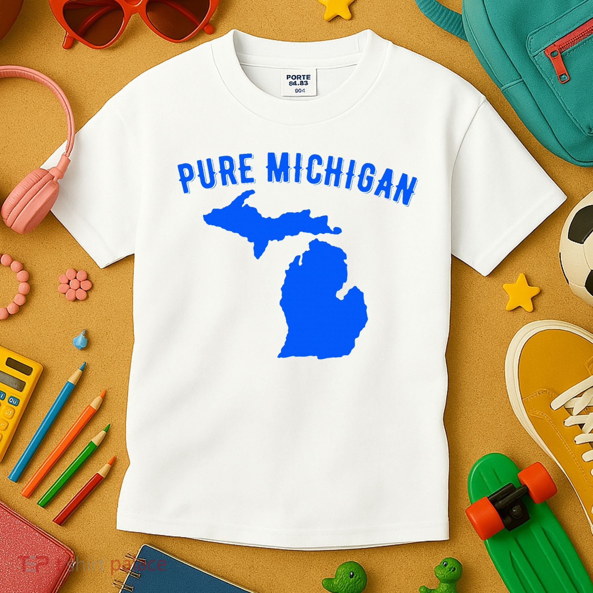 Pure Michigan Vacation Water Lake Fun Gift Idea Kids T-Shirt