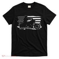 Patriotic Motorcycle Vintage American US Flag Biker T-Shirt thumb 0