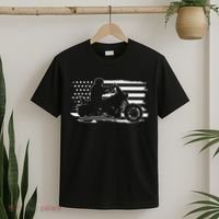 Patriotic Motorcycle Vintage American US Flag Biker T-Shirt thumb 2