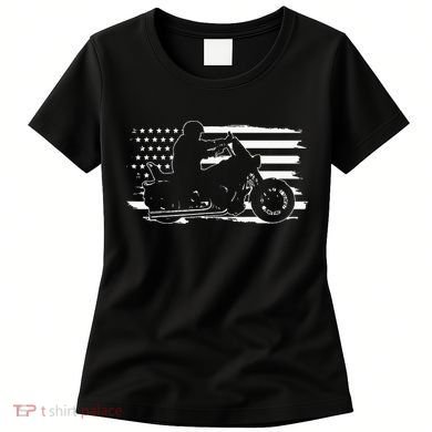 Patriotic Motorcycle Vintage American US Flag Biker Women's T-Shirt