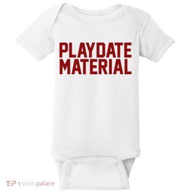 Playdate Material Valentine Baby Bodysuit
