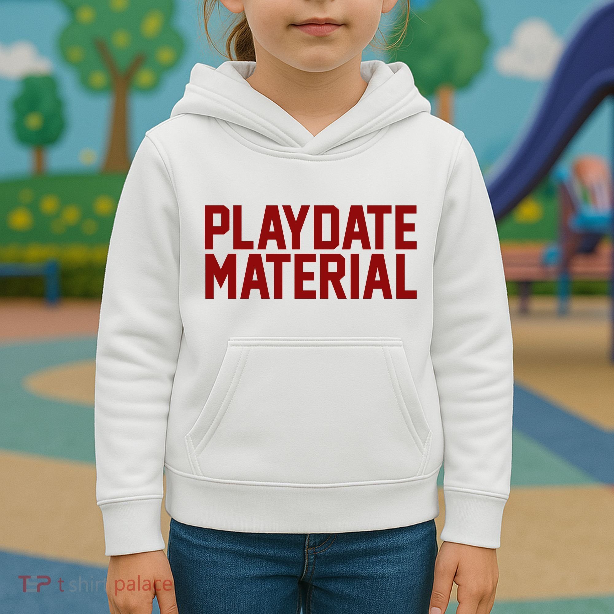 Playdate Material Valentine Kids Hoodie