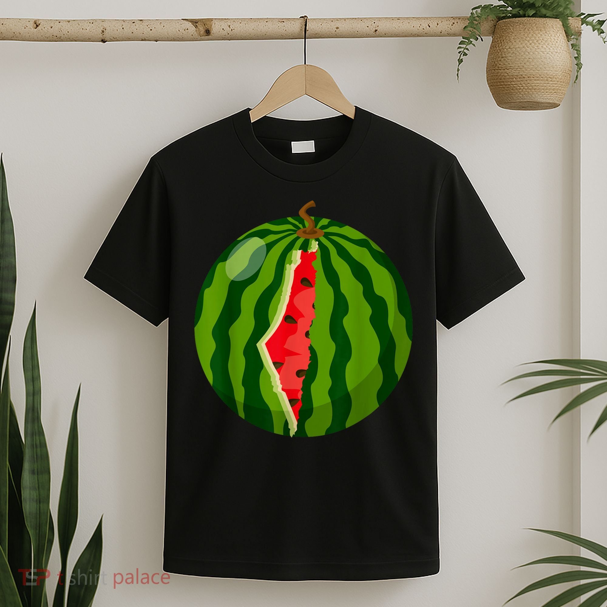 Palestine Map Watermelon Arabic Calligraphy T-Shirt