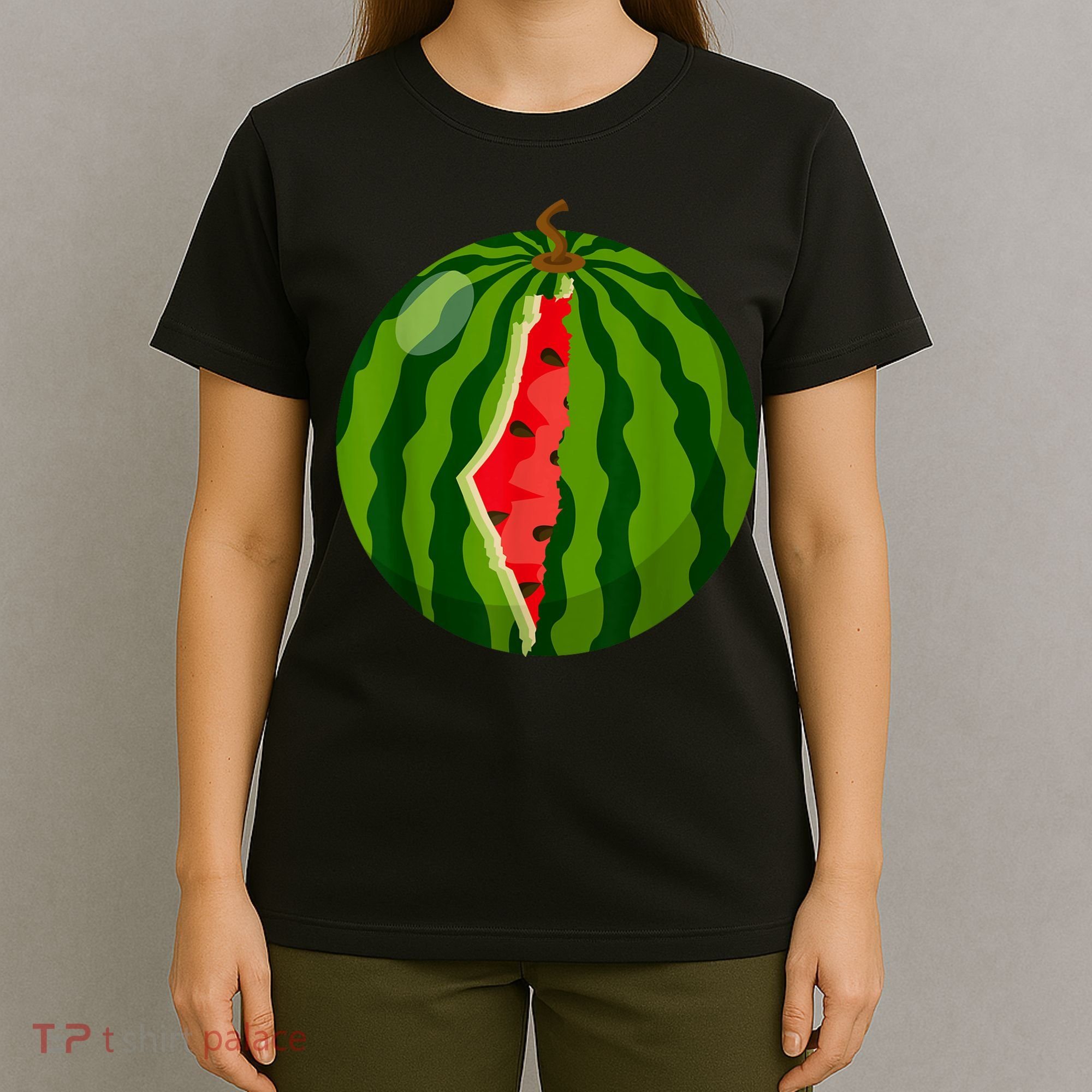 Palestine Map Watermelon Arabic Calligraphy T-Shirt