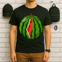 Palestine Map Watermelon Arabic Calligraphy T-Shirt thumb 6