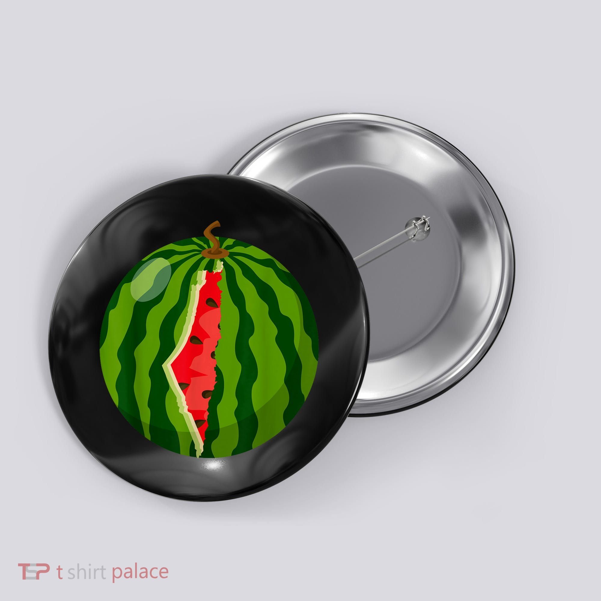 Palestine Map Watermelon Arabic Calligraphy Button