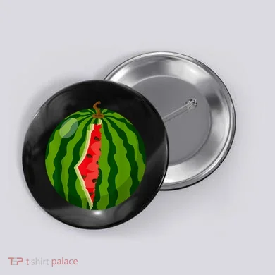 Palestine Map Watermelon Arabic Calligraphy Button