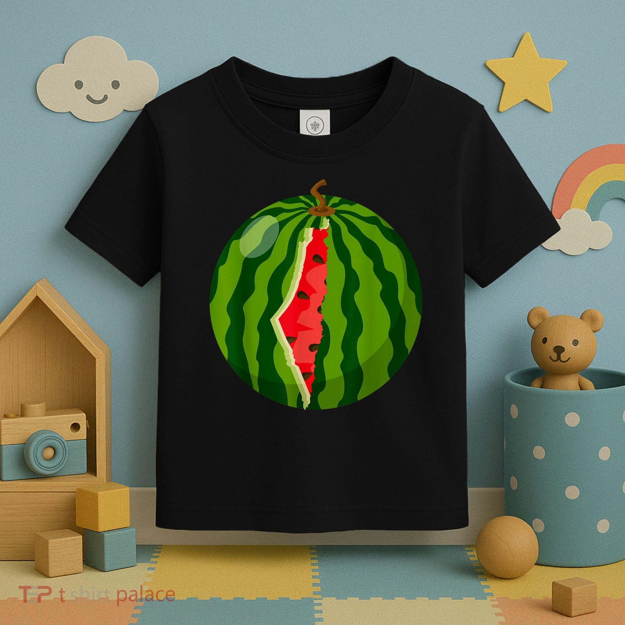 Palestine Map Watermelon Arabic Calligraphy Toddler T-Shirt