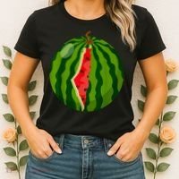 Palestine Map Watermelon Arabic Calligraphy Women's T-Shirt thumb 2