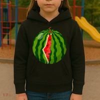 Palestine Map Watermelon Arabic Calligraphy Kids Hoodie thumb 3